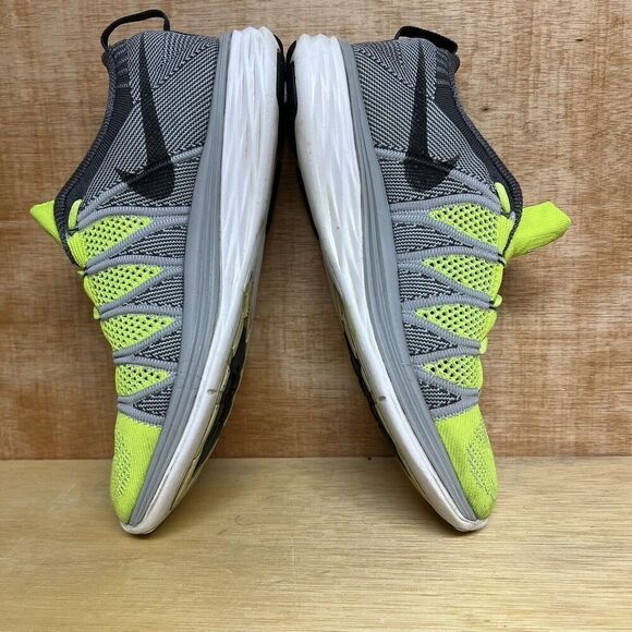 Nike Flyknit Lunar 2 Men Size 8.5 Shoes‎ Gray Green Running Sneakers 620465-700 - Picture 6 of 10